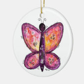 Whimsischer Lila Schmetterling Keramik Ornament (Links)