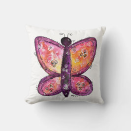 Whimsischer Lila Schmetterling Kissen