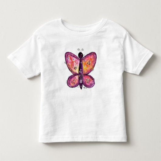 Whimsischer Lila Schmetterling Kleinkind T-shirt (Vorderseite)
