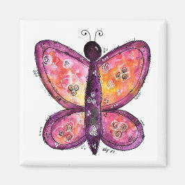Whimsischer Lila Schmetterling Magnet
