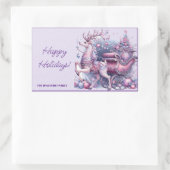 Whimsischer Lila Weihnachtsbaum Rechteckiger Aufkleber (Tasche)