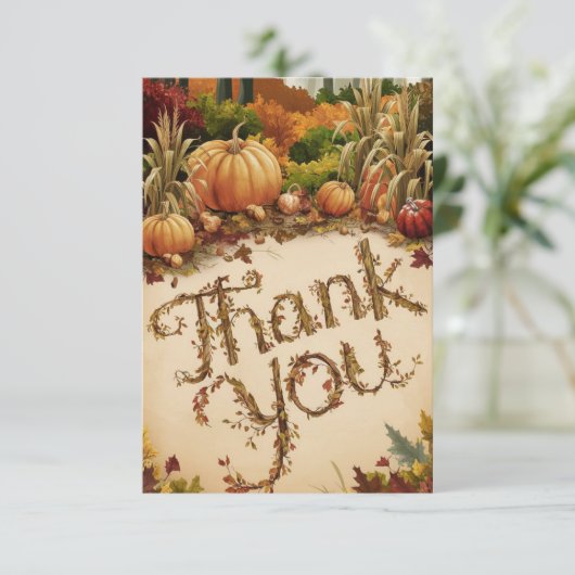 Whimsischer magischer Herbst Dankeskarte (Stehend Vorderseite)