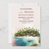 Whimsischer Malediven-Hochzeit in Urlaubsort Einladung (Vorderseite)