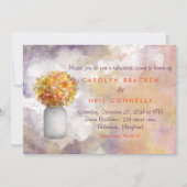 Whimsischer Masonjar / Gelbe Blumen Probe Abendess Einladung (Vorderseite)