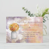 Whimsischer Masonjar / Gelbe Blumen Probe Abendess Einladung (Stehend Vorderseite)