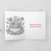 Whimsischer Mattierter Kuchen Personalisiert Gebur Karte (Innenseite)