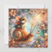 Whimsischer Maus und Schneckenabenteuer Ostern Feiertagskarte (Vorderseite)