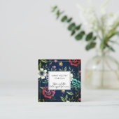 Whimsischer Mit Monogramm Blumenbärenkutsch Doula Quadratische Visitenkarte (Stehend Vorderseite)