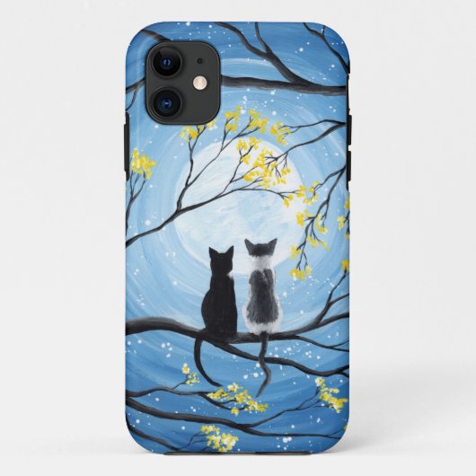 Whimsischer Mond mit Katzen Case-Mate iPhone Hülle (Rückseite)