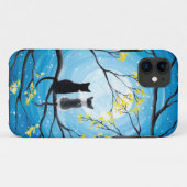 Whimsischer Mond mit Katzen Case-Mate iPhone Hülle (Rückseite (Horizontal))