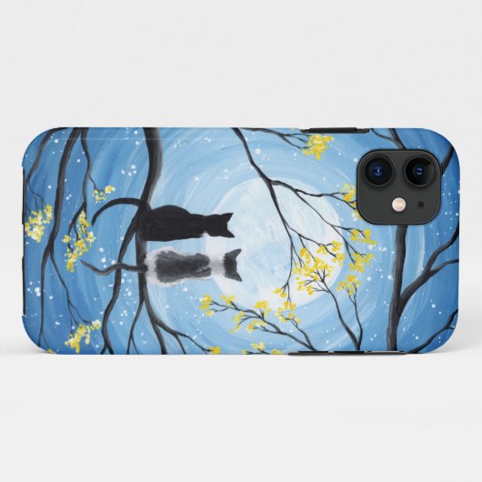 Whimsischer Mond mit Katzen Case-Mate iPhone Hülle (Rückseite (Horizontal))