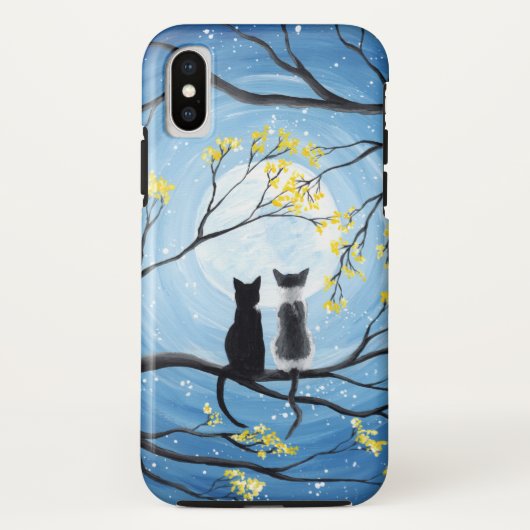Whimsischer Mond mit Katzen Case-Mate iPhone Hülle (Rückseite)