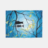 Whimsischer Mond mit Katzen Fleecedecke (Vorderseite (Horizontal))