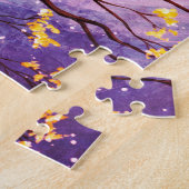 Whimsischer Mond mit Katzen Kunst Puzzle (Seite)