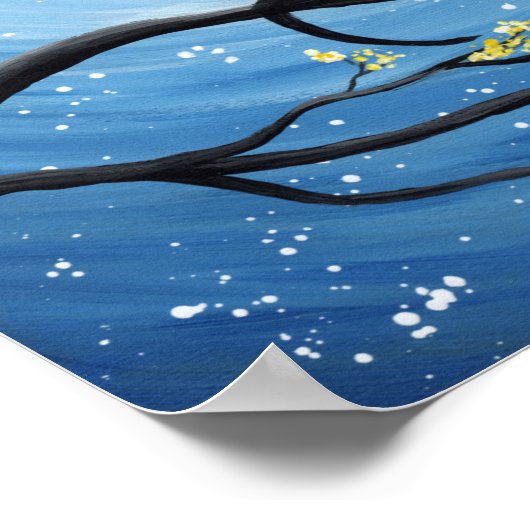 Whimsischer Mond mit Katzen Poster (Ecke)