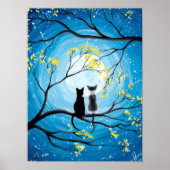 Whimsischer Mond mit Katzen Poster (Vorne)