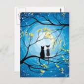 Whimsischer Mond mit Katzen Postkarte (Vorne/Hinten)