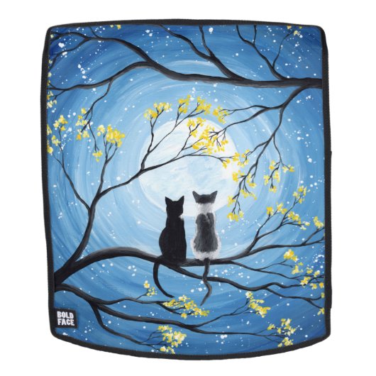Whimsischer Mond mit Katzen Rucksack (Abnehmbare Front)
