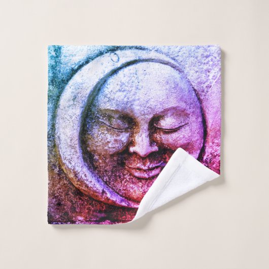 Whimsischer Mond und Sonne Badhandtuch Set (Waschlappen)