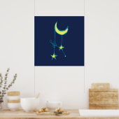 Whimsischer Mond und Sterne Poster (Küche)