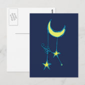 Whimsischer Mond und Sterne Postkarte (Vorne/Hinten)