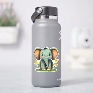 Whimsischer niedlicher Elefantenaufkleber für Kind Aufkleber