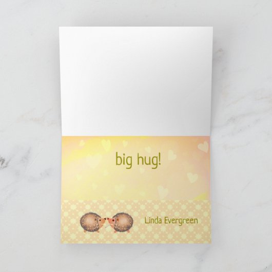 Whimsischer Niedlicher Igel wird bald gut Karte (Innenseite)