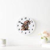 Whimsischer Niedlicher Kaffee Gnome Brown White Gi Runde Wanduhr (Zuhause)