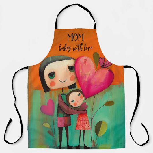 Whimsischer Niedlicher Mama Backen mit Liebe Schürze (Vorderseite)