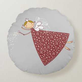 Whimsischer Niedlicher Schneeflocken Weihnachten F Rundes Kissen