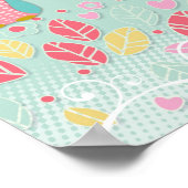 Whimsischer Niedlicher Spaß wirbeln Owls Baby Name Poster (Ecke)