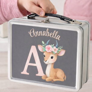 Whimsischer Niedlicher Wasserfarbbrief A Tierische Metall Brotdose