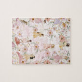 Whimsischer Niedlicher Wildblume Garten Wiese Puzzle (Horizontal)