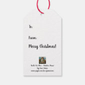 Whimsischer Nordpol Rentiermuse Wasserfarben Kunst Geschenkanhänger (Rückseite)