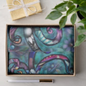 Whimsischer Oktopus Aquamarine Küstenküste Seidenpapier (Geschenk)