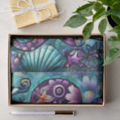 Whimsischer Oktopus Aquamarine Küstenküste Seidenpapier (Geschenk)