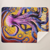 Whimsischer Oktopus mit Personalisiertem Namen Sherpadecke (Vorderseite (Horizontal))