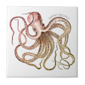 Whimsischer Oktopus und Tentakel Name Tile Fliese (Vorderseite)