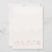 Whimsischer orangefarbener Fall in Liebe Brautpart Einladung (Rückseite)