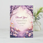 Whimsischer Ostereier Pilz Mädchen Geburtstagspart Dankeskarte (Stehend Vorderseite)