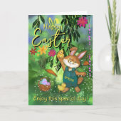 Whimsischer Ostergeblasenes Huhn Custom Message Feiertagskarte (Vorderseite)