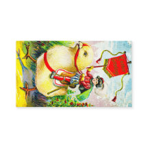 Whimsischer Ostergruss: Rider auf Riesenkick