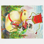 Whimsischer Ostergruss: Rider auf Riesenkick Fleecedecke (Vorderseite (Horizontal))