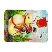 Whimsischer Ostergruss: Rider auf Riesenkick Magnet (Horizontal)