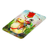 Whimsischer Ostergruss: Rider auf Riesenkick Magnet (Linke Seite)