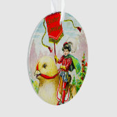 Whimsischer Ostergruss: Rider auf Riesenkick Ornament (Vorderseite)