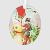 Whimsischer Ostergruss: Rider auf Riesenkick Ornament (Vorderseite)