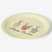 Whimsischer Osterhase Pappteller (Schrägansicht)