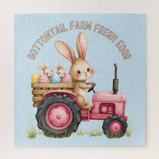 Whimsischer Osterhof Vintager Traktor Puzzle (Vertikal)