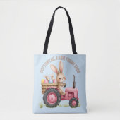 Whimsischer Osterhof Vintager Traktor Tasche (Vorderseite)